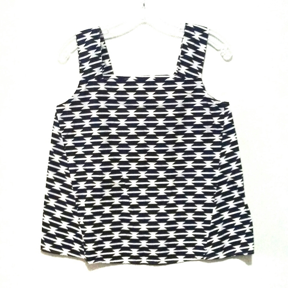 SBJ Austin Size 1 Blue White Tank Barb Wire Print